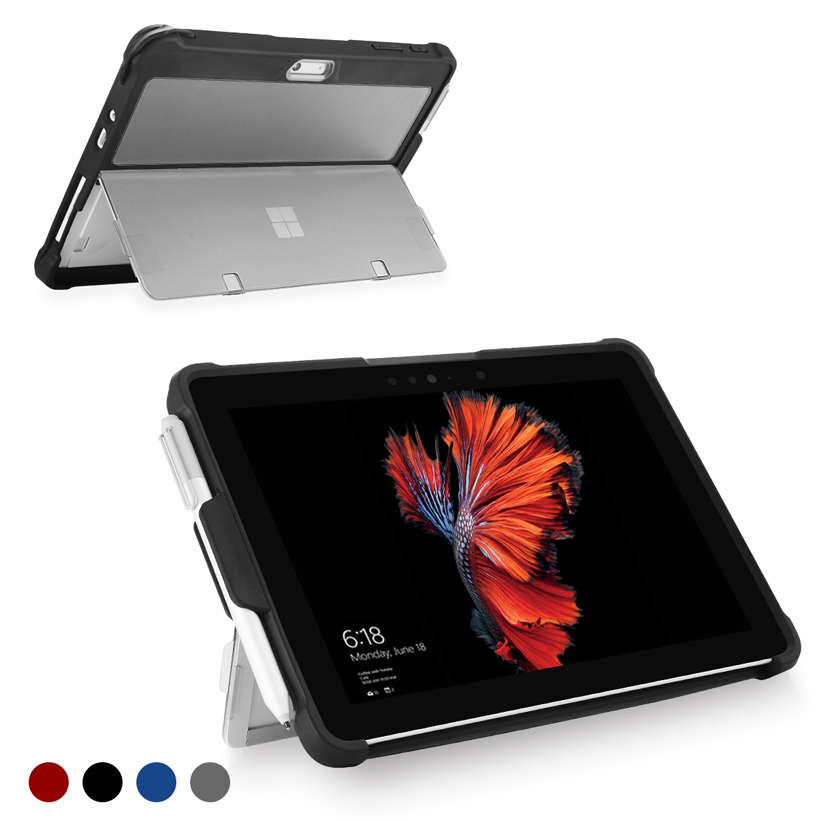 Hard Case for Microsoft Surface Go 4 2023 / Go 3 2021 / Go 2 2020 / Surface Go, Shockproof Folio Protective Rugged Cover Compatible with Type Cover Keyboard + Original Kickstand, Frost Clear